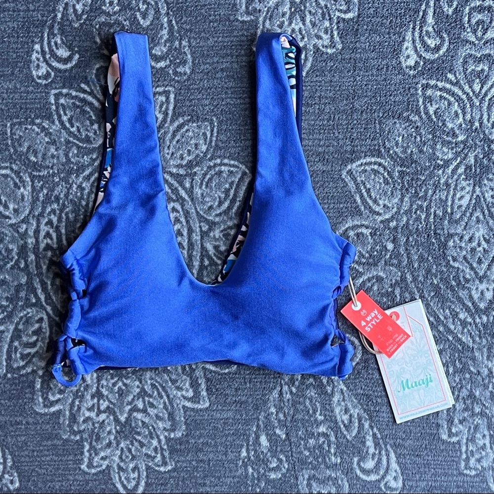Maaji Royal Blue Reversible Bikini Top